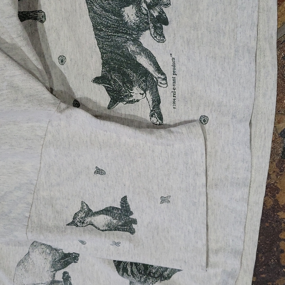 Vintage All Over Print Cat tshirt Cat lover Vintage tshirt - Picture 7 of 8